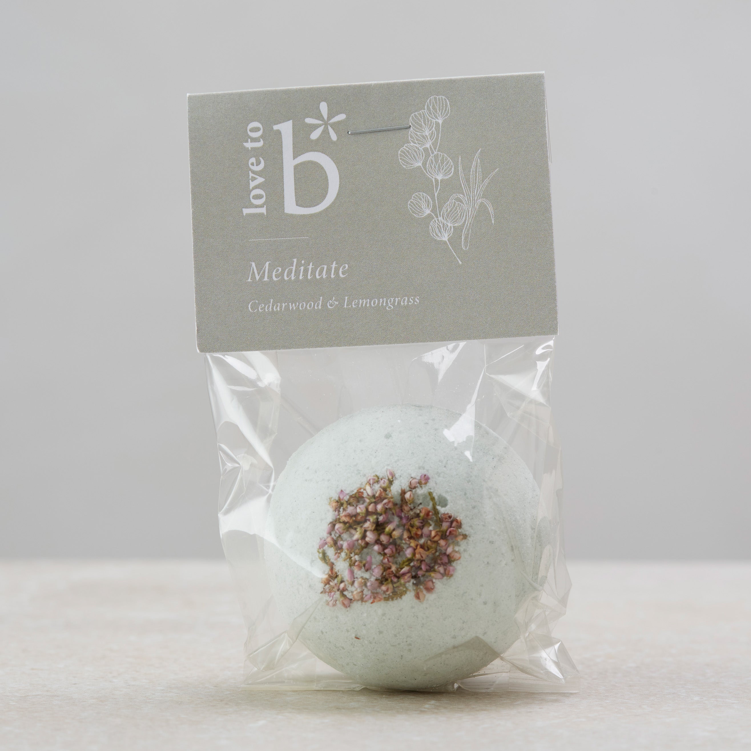 Love to b Natural Skincare Meditate Cedarwood & Lemongrass Bath Bomb