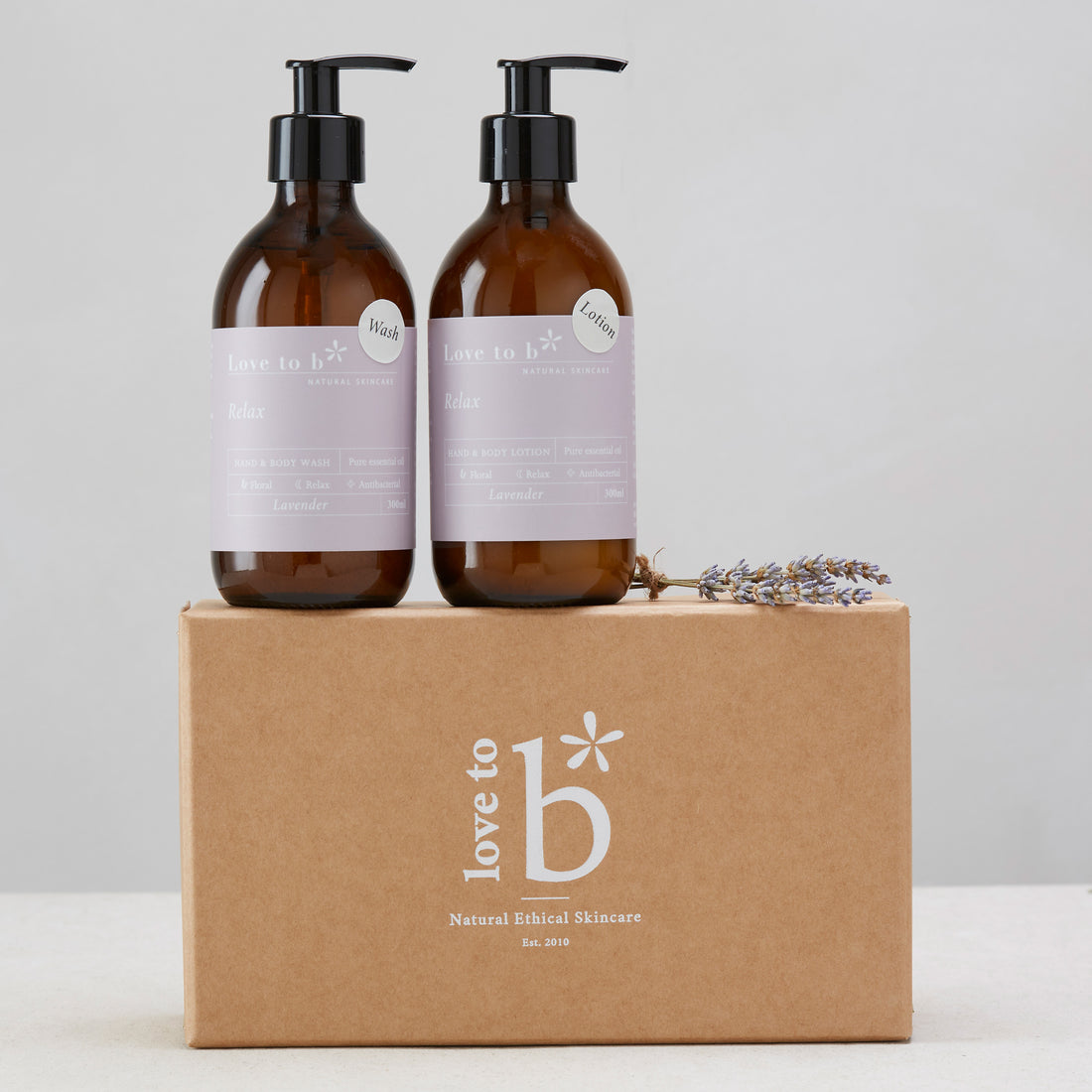Love to b Natural Skincare Relaxing Lavender Hand &amp; Body Wash &amp; Lotion 300ml
