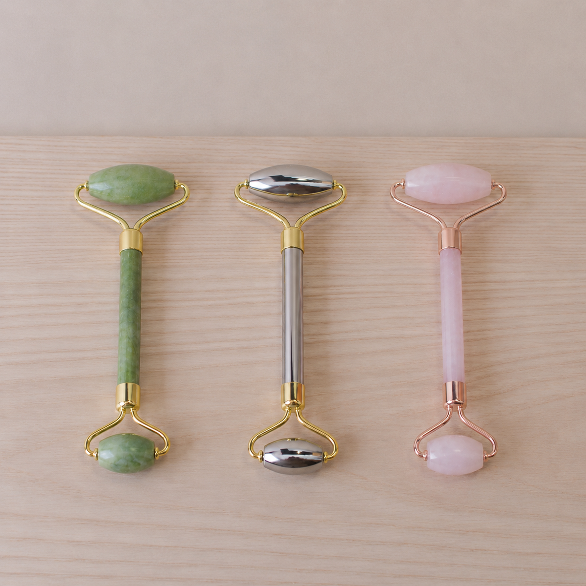Precious Stone / Stainless Steel Facial Roller