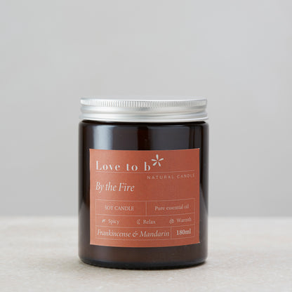 Love to b By the Fire Natural Large Soy Candle