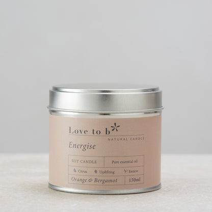 Love to b Energising Citrus Medium Soy Candle