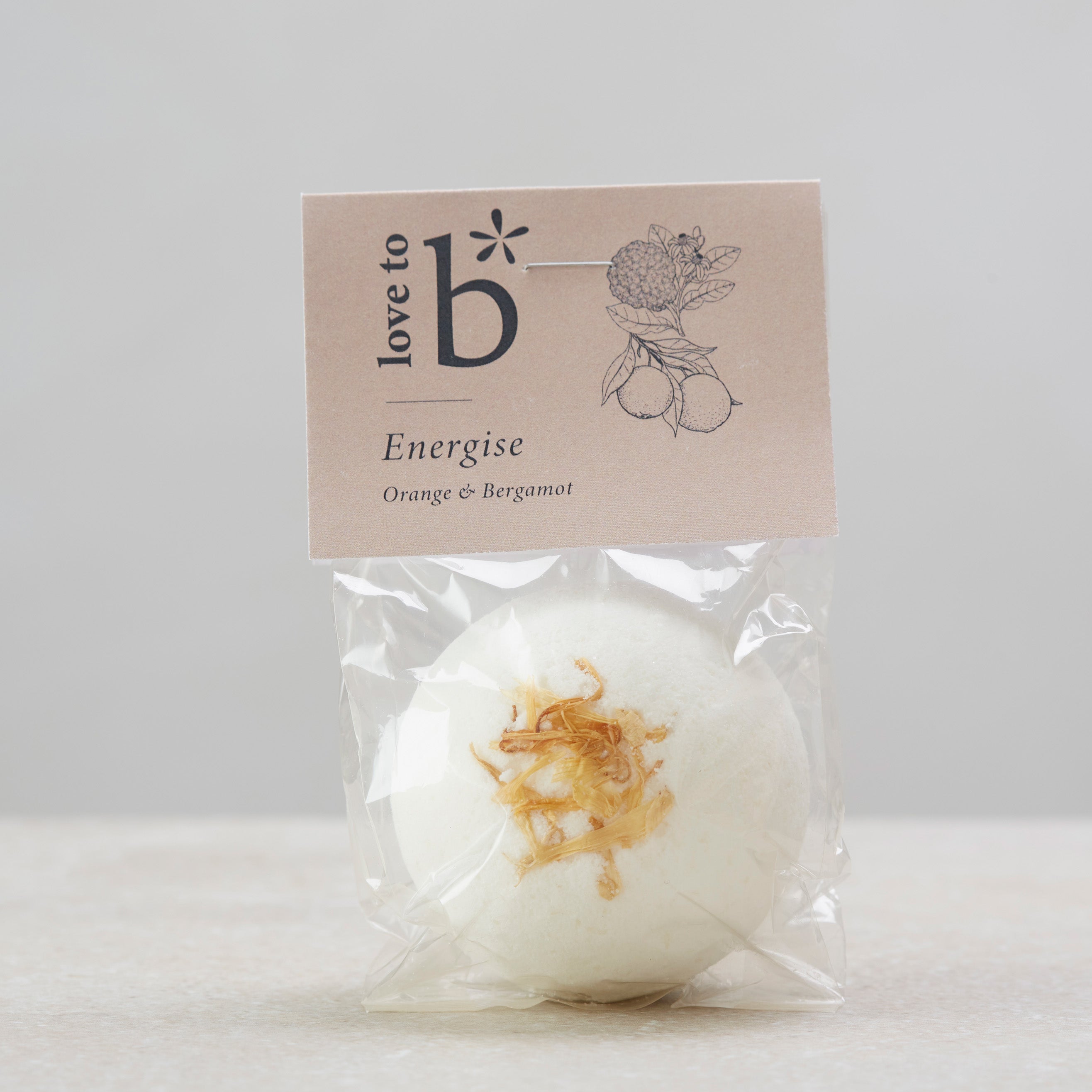 Love to b Natural Skincare Energising Orange &amp; Bergamot Bath Bomb