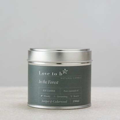 Love to b In the Forest Juniper &amp; Cedarwood Large Natural Soy Candle