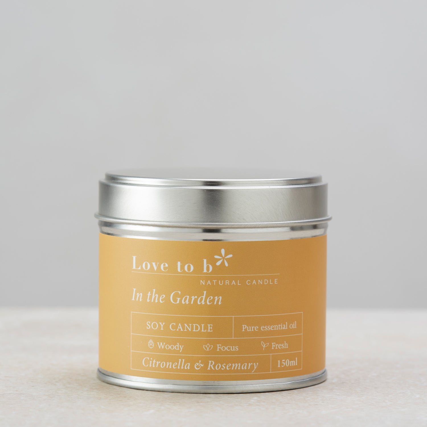 Love to b In the Garden Citronella &amp; Rosemary Large Natural Soy Candle