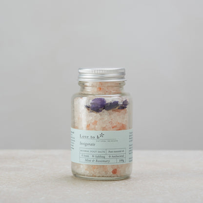 Love to b Natural Skincare Invigorating Mint &amp; Rosemary Uplifting Mineral Foot Salts 100g