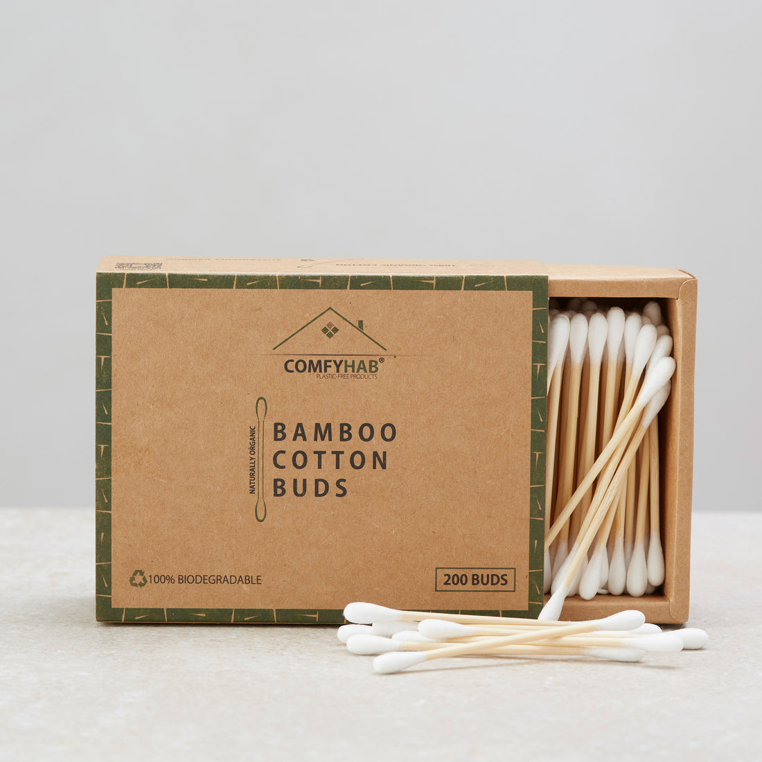 Bamboo Stem Organic Cotton Buds