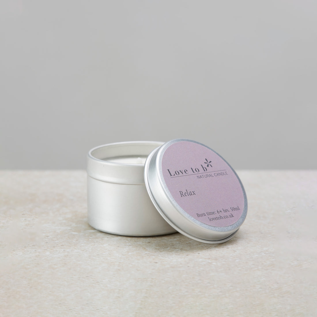 Love to b Natural Skincare Relaxing Lavender &amp; Geranium Small Natural Soy Candle